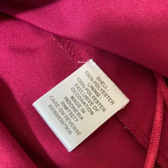 Elle Raspberry Colored Long Sleeve Dress, Size L - Picture 6 of 6